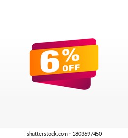 6 discount, Sales Vector badges for Labels, , Stickers, Banners, Tags, Web Stickers, New offer. Discount origami sign banner