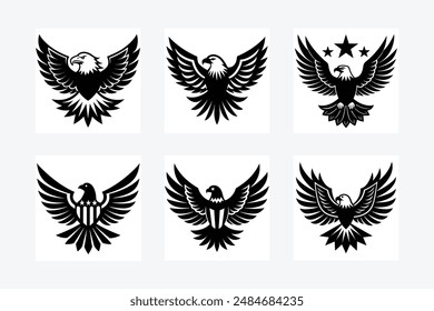 6 eagle iconic vector illustrator