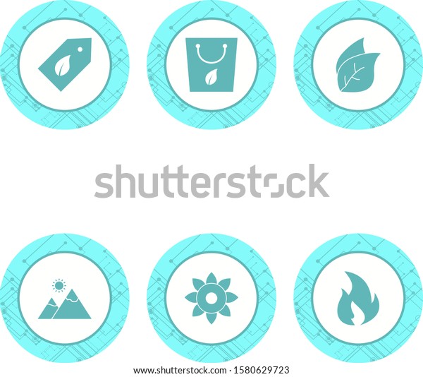 6 Eco\
Icons Sheet Isolated On White\
Background...\
