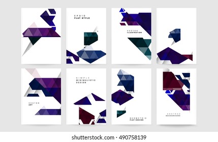 6 elegance Vector annual report Brochure Flyers Cover template designs set, may be used for Presentation, Magazine, Book Covers