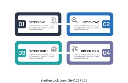 6 Element infographic design template. Business presentation, Banner, Brochure, Poster, Strategy and Plan. Vector illustration.