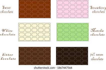 6 sabores de barra de chocolate
