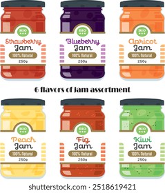 6 sabores de surtido de mermelada