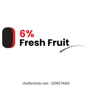 6% Fresh Quality Label Sign for product vector art illustration with stylish font and black red color