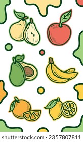 6 vectores de fruta que pueden utilizarse para diversos elementos de diseño