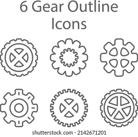 6 Diseño vectorial de contorno de engranajes 