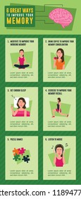 6 Great Ways to Improve Your Memory Infographic