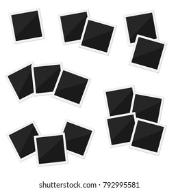 6 groups of blank retro frames on a white background. Vector illustration