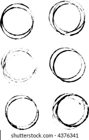 6 Grunge Cup rings - Highly Detailed vector grunge elements