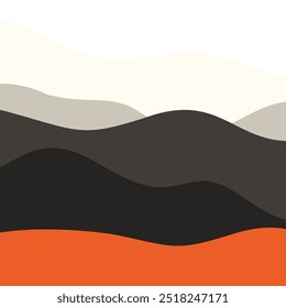 6 Halloween Modern Peach black liquid irregular blob shapes abstract. elements graphic flat style. fluid design illustration stock
