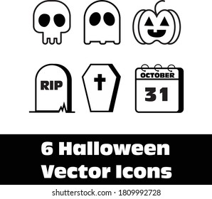 6 Hallowen Vector Icons Pack 
