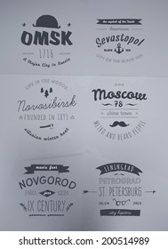 6 Hand Drawn Style Logos. Trendy Retro Vintage Insignias Bundle Volume 2