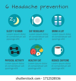 6 Headache prevention infographic template