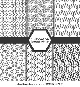 6 hexagon seamless pattern geometric
