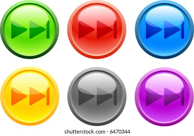 6 high-detailed buttons. Next.  Vector illustration.
