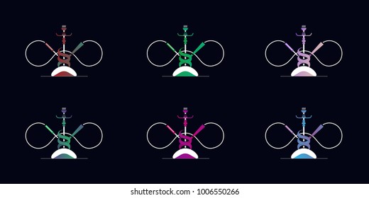 6 Hookahs logo, illustration, vector