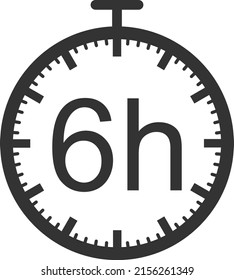 6 hour timer icon, time icon vector