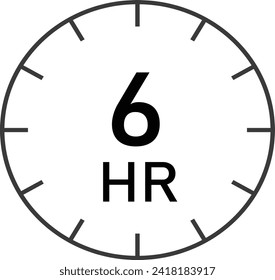 6 hours basic timer sign vector suitable for many uses	