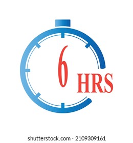 6 hours round timer or Countdown Timer icon. deadline concept. Delivery timer. Stock Vector illustration isolated on white background.