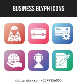 6 Icon Set Of Business For Personal And Commercial Use.