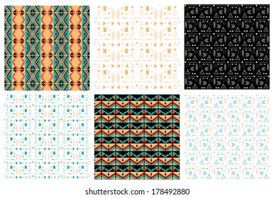 6 indian seamless patterns in vector