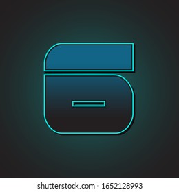 6 Initial Futuristic Modern Cyan Light Modern Graphic Design EPS10