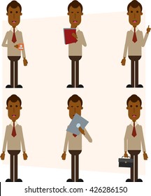 6 item African American businessman, businessman set