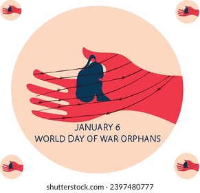  6 january is world day of war orphans vector illustration
