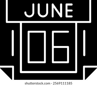 6 June Solid Style Sample EPS Icon
