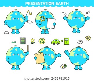 6 kinds of earth cartoon characters