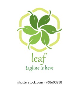 6 Leaf Logo Template Vector Design