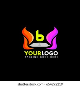 6 letter abstract power vector logo. Identity template concept illustration. Flag business sign.  Flame fire icon. Gas insignia. Design element.