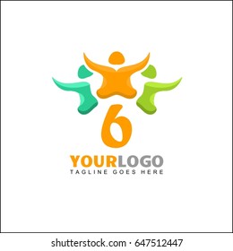 6 Letter Adoption and community care Logo template vector icon