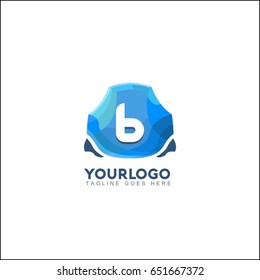 6 letter creative blue sapphire identity. Gems, Jewelry, fashion industries logo design. Broken triangle explode or form to be diamond shape logo. 