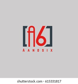 A & 6 Letter and digit logo design vector element