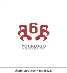 6 Letter Spider vector illustration with Happy Halloween logo. Festive logo design.