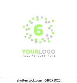 6 Letter Tech Brand Identity. Abstract Pixel Logo Design Element