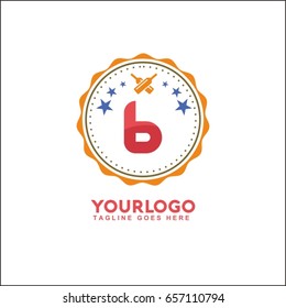 6 letter vector vintage label. Template for banner, café,restaurant,  insignia, business brand design.