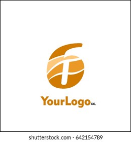 6 letter wave Logo Template vector illustration and nature icon vector