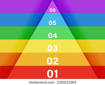 6 level pyramid template image. Clipart image