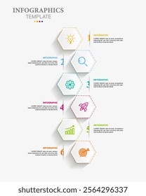 6 list infographic template icons. business infographic concept for presentations, banner, workflow layout, process diagram