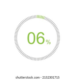 6% Loading. 6% circle diagrams Infographics vector, 6 Percentage ready to use for web design ux-ui.