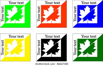 6 Maple leaf vector icons, symbol of Canada