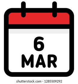 6. March - Calendar Icon - Vector Illustration - Vector