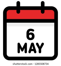 6. May - Calendar Icon - Vector Illustration - Vector