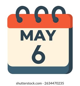 Vector del calendario del 6 de mayo sobre fondo blanco
Calendario de Vector con fecha
