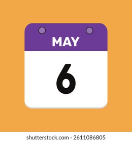 6 may calender icon text page monthly web design.