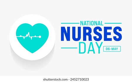 6. Mai ist National Nurses Day Hintergrund Vorlage. Medizin- und Gesundheitskonzept. Verwendung für Hintergrund-, Banner-, Plakat-, Karten- und Posterdesign.