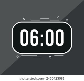 6 minutes. Vector clock counting time. Timer to set minutes