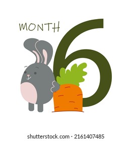 6 month of a baby s life with a bunny